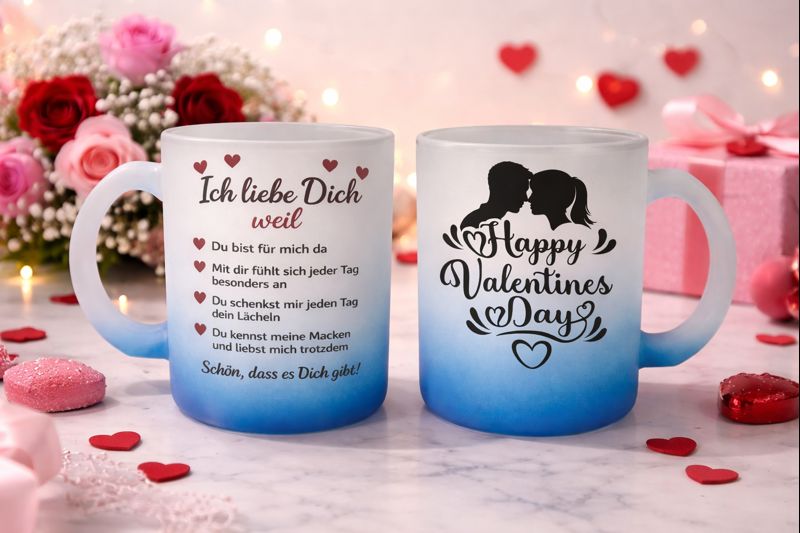 Romantische Glastasse