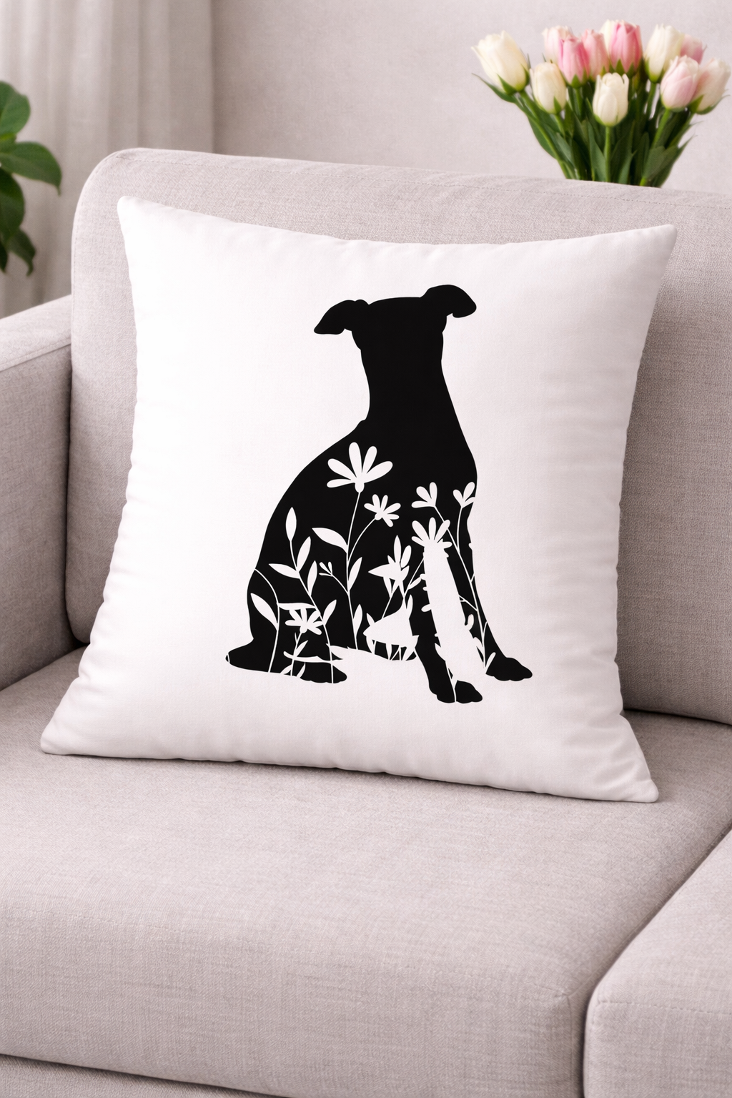 Kissen mit ital. Windspiel