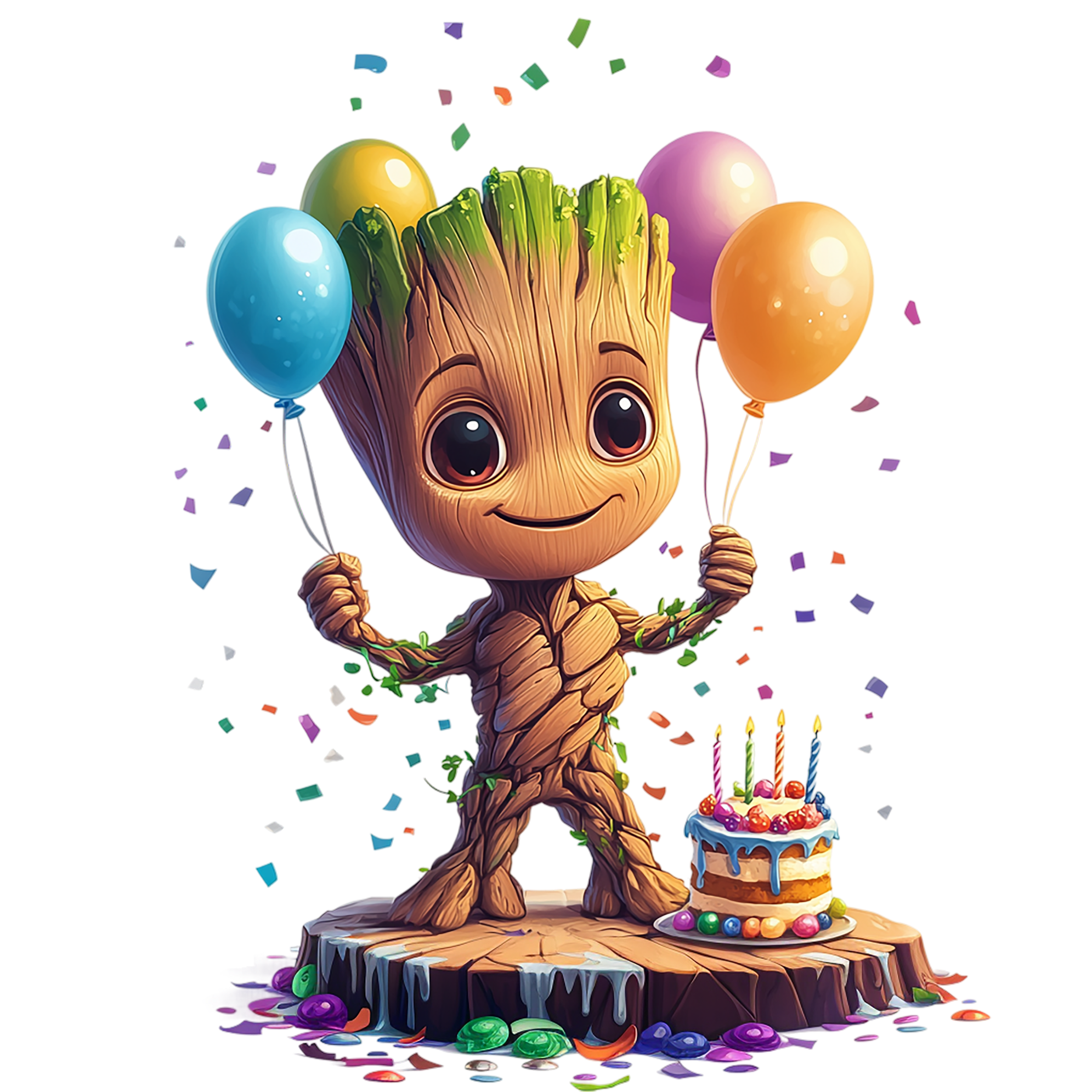 Geburtstagstasse in Grün mit Baumfigur