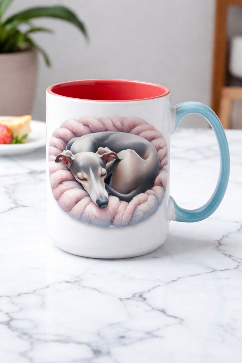 Premiumtasse in Rot-Blau