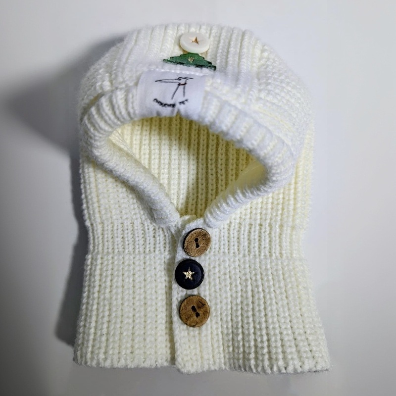 Hundewollmütze mit Winterdekoration