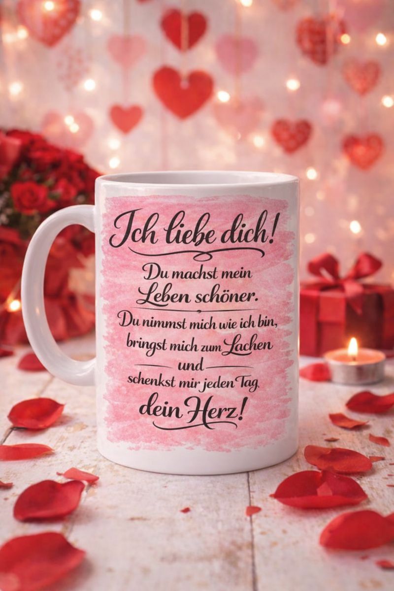Partner-Tasse mit Liebesbotschaft