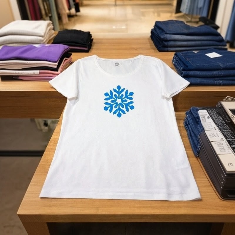 T-Shirt mit Schneeflocken-Design