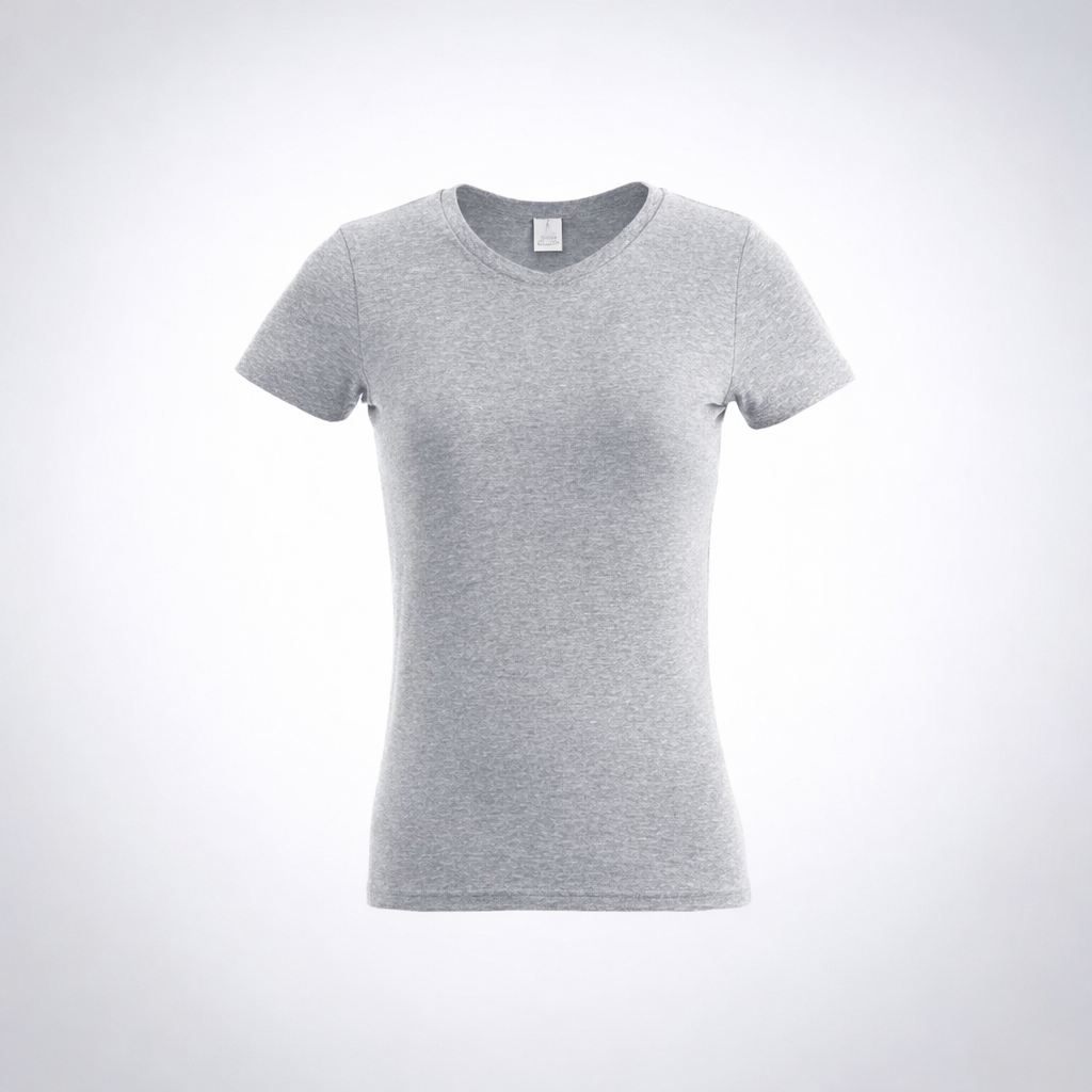 Damen Baumwollshirt grau/schwarz