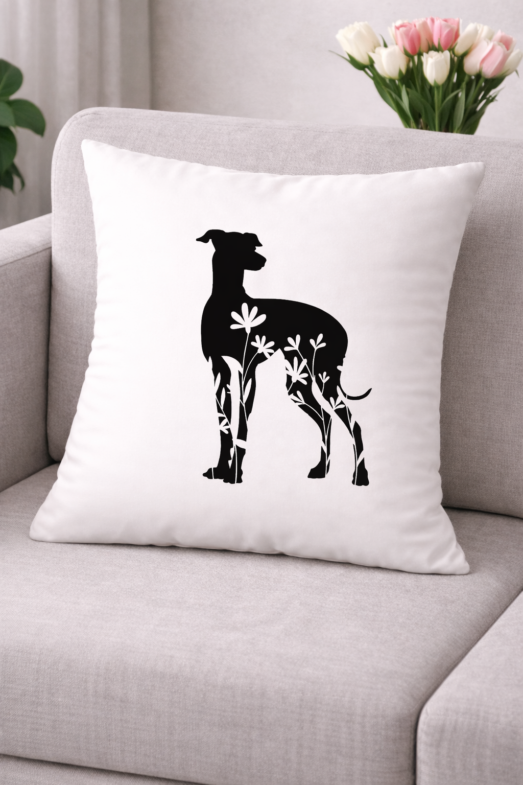 Kissen mit ital. Windspiel