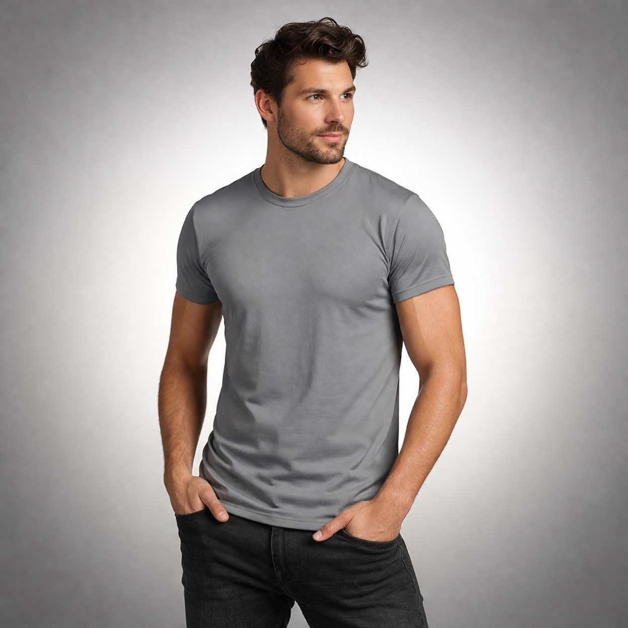 Herren Funktionsshirt Grau/Schwarz