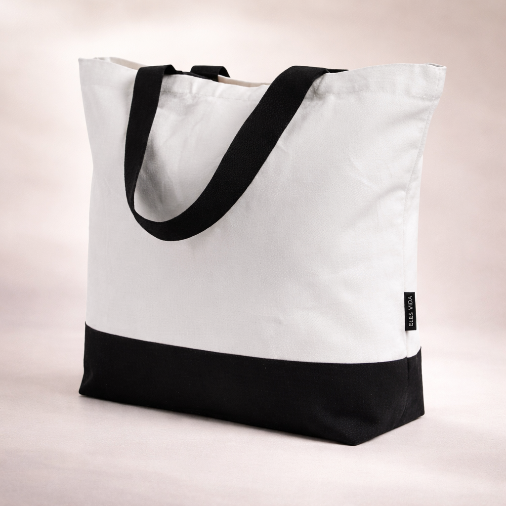 Einkaufstasche Schwarz/Weiß