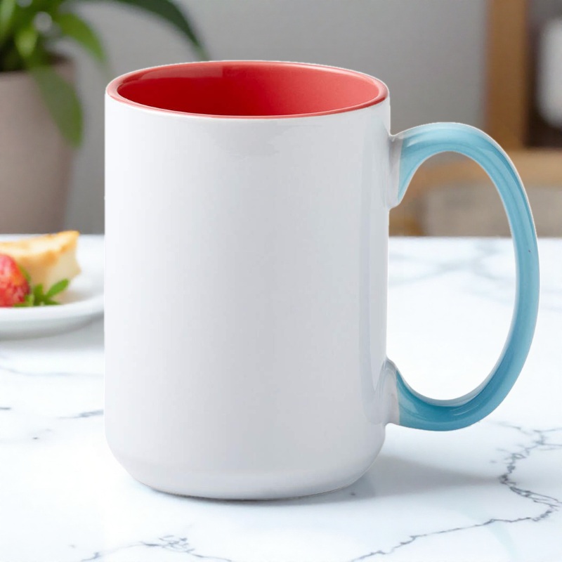 Premiumtasse in Rot-Blau