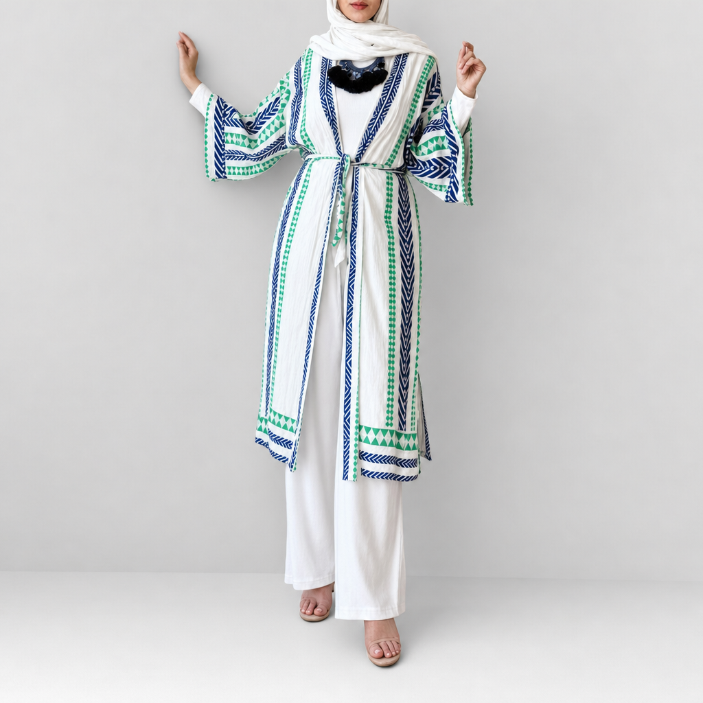 Embroidered Open cardigan 