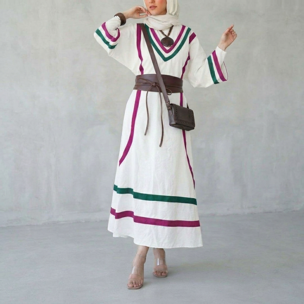 Elegant Striped Maxi Dress