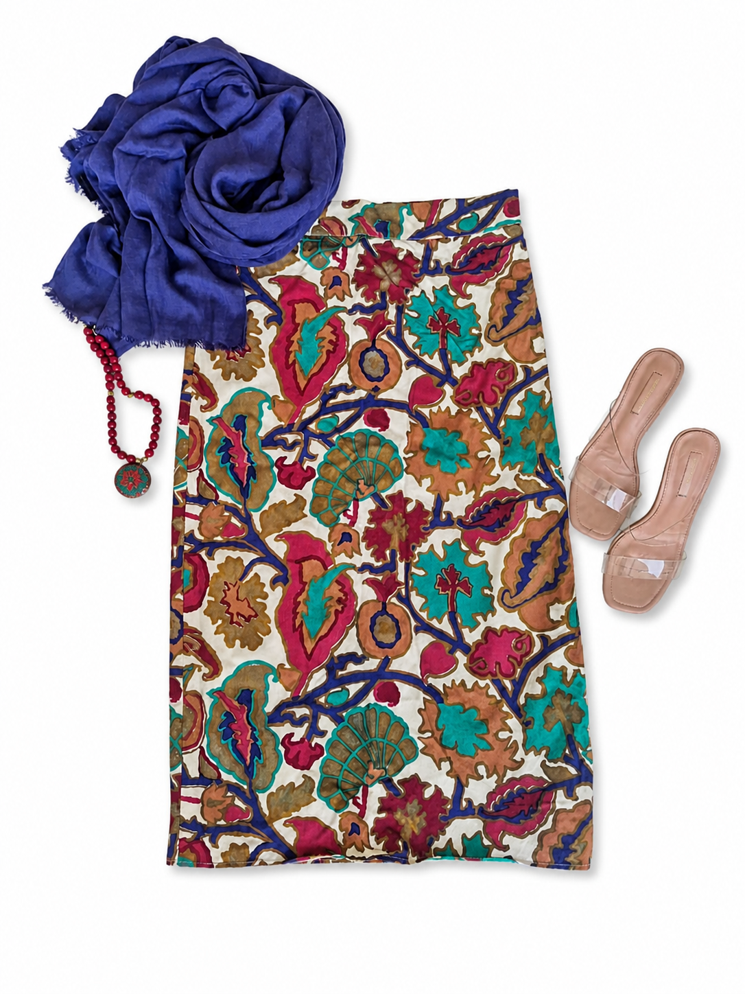 Floral Print Pencil Skirt