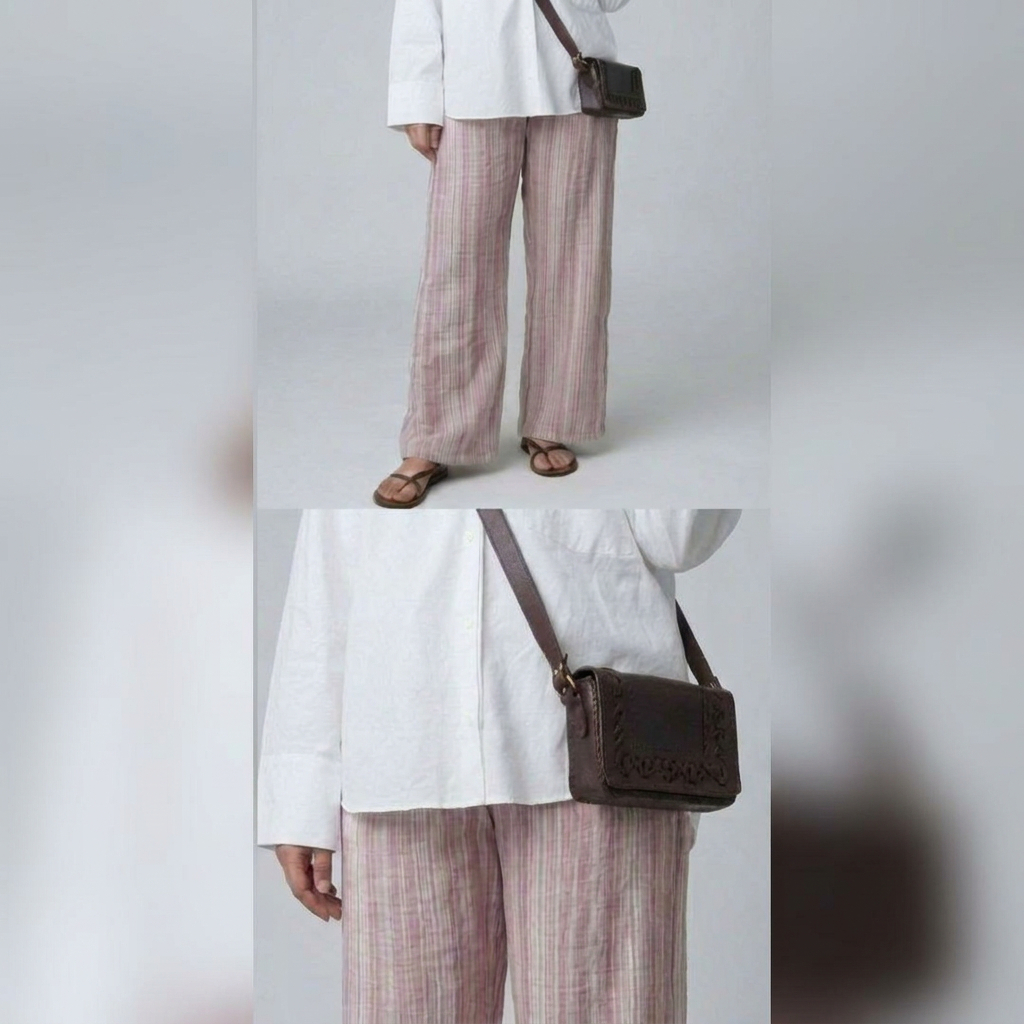 Striped Wide-Leg Linen Pants