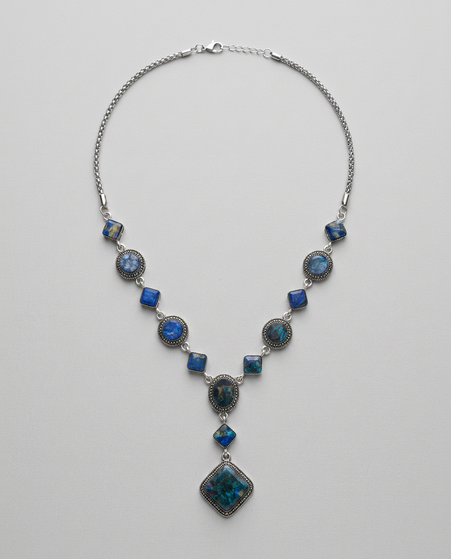 Blue Gemstone Statement Necklace