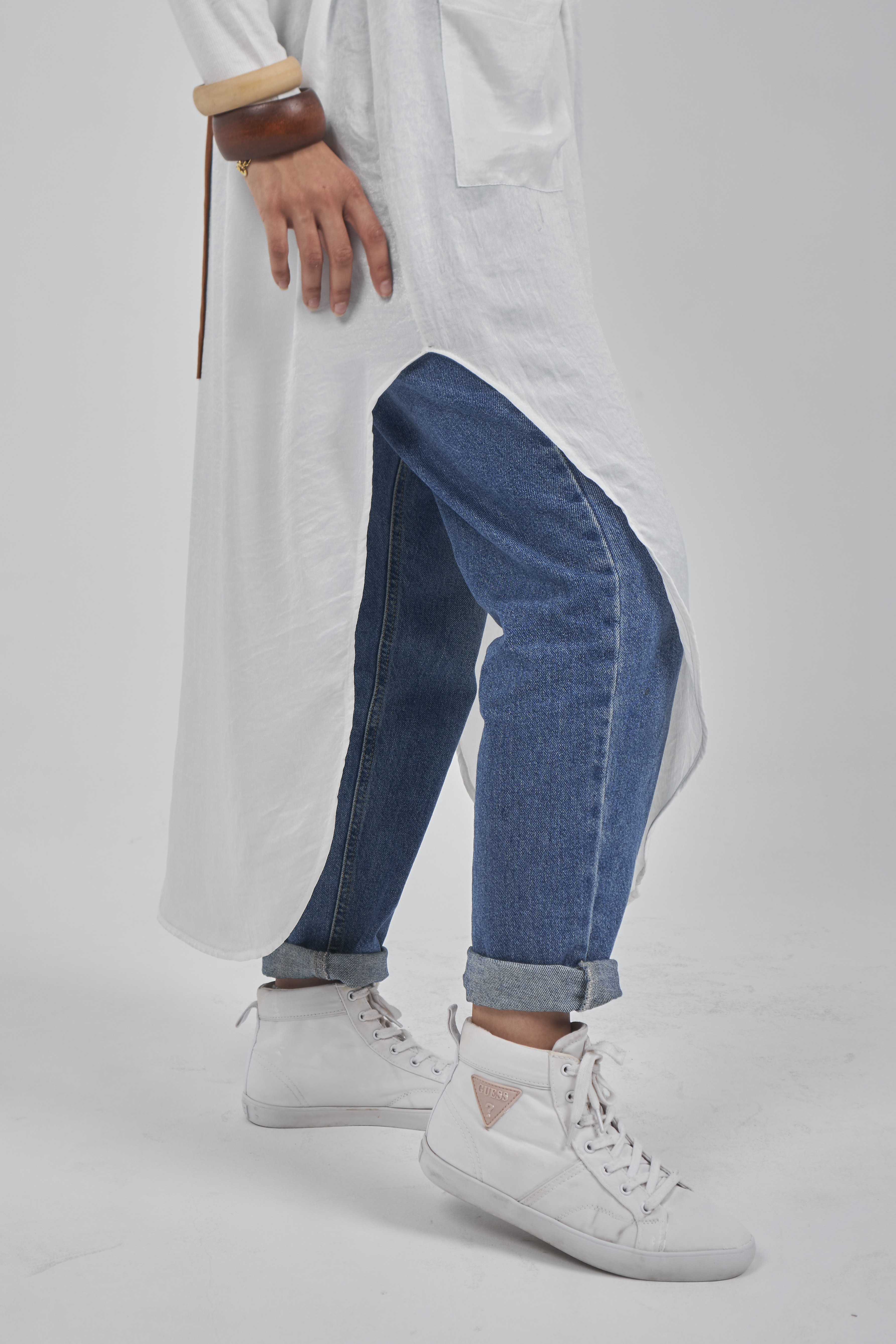 White Linen Kimono Cardigan