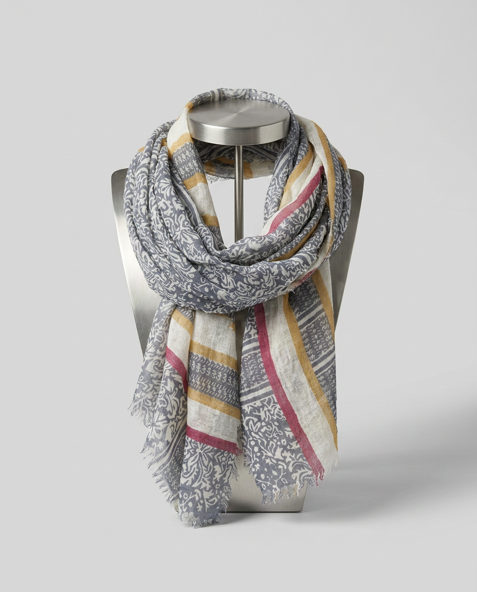 Striped Pattern Lightweight Scarf