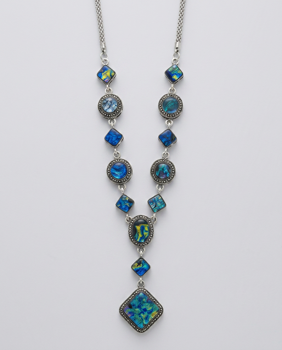 Blue Gemstone Statement Necklace