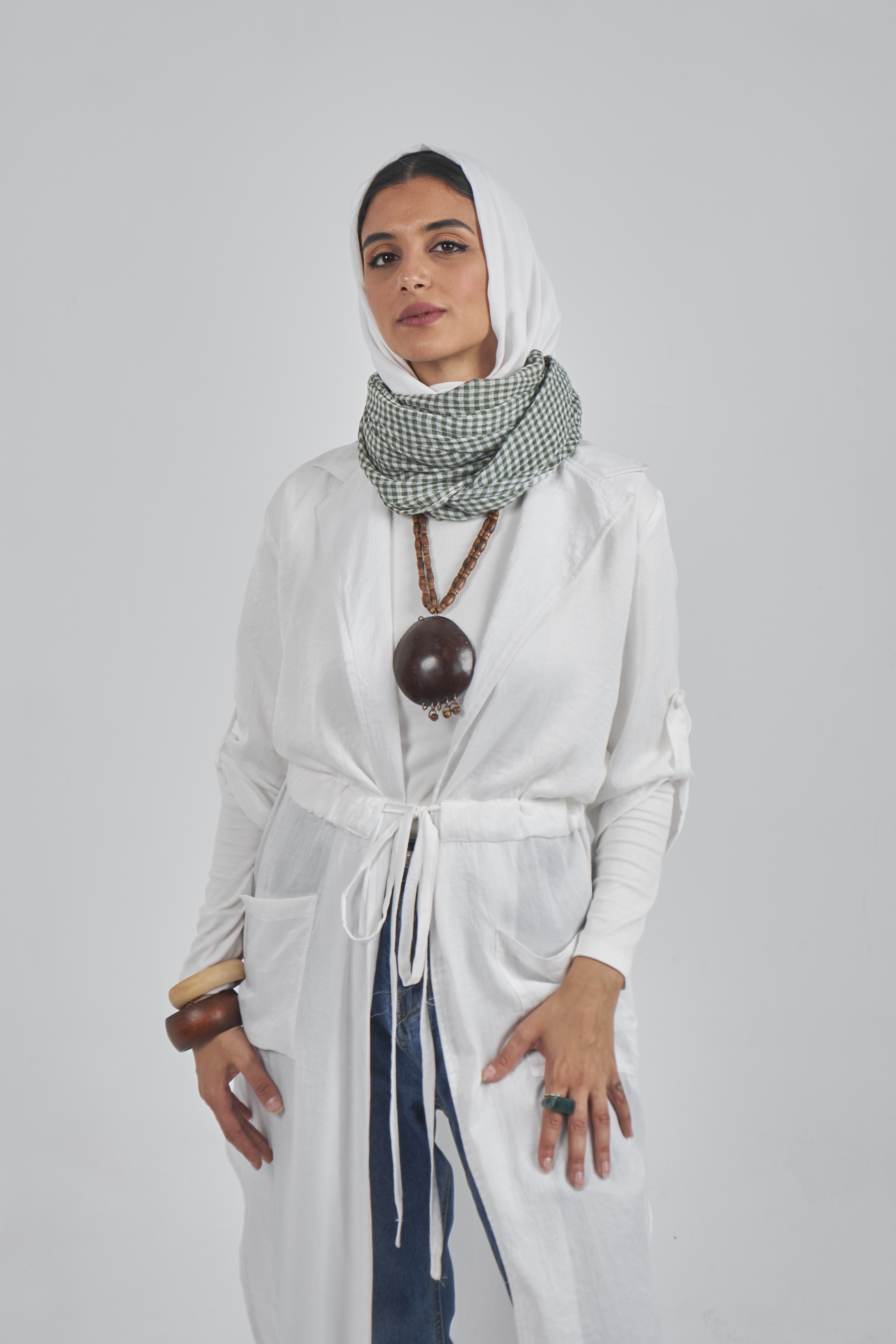 White Linen Kimono Cardigan