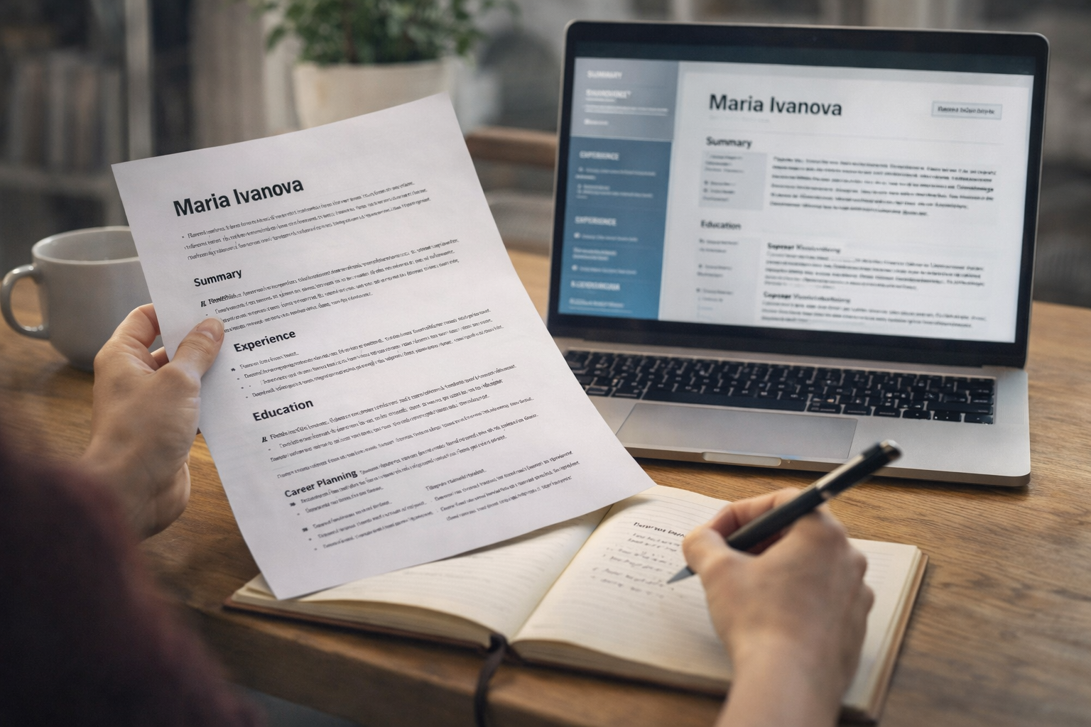 Обучение за създаване на CV, включително темплейт и насоки за подготовка преди интервю