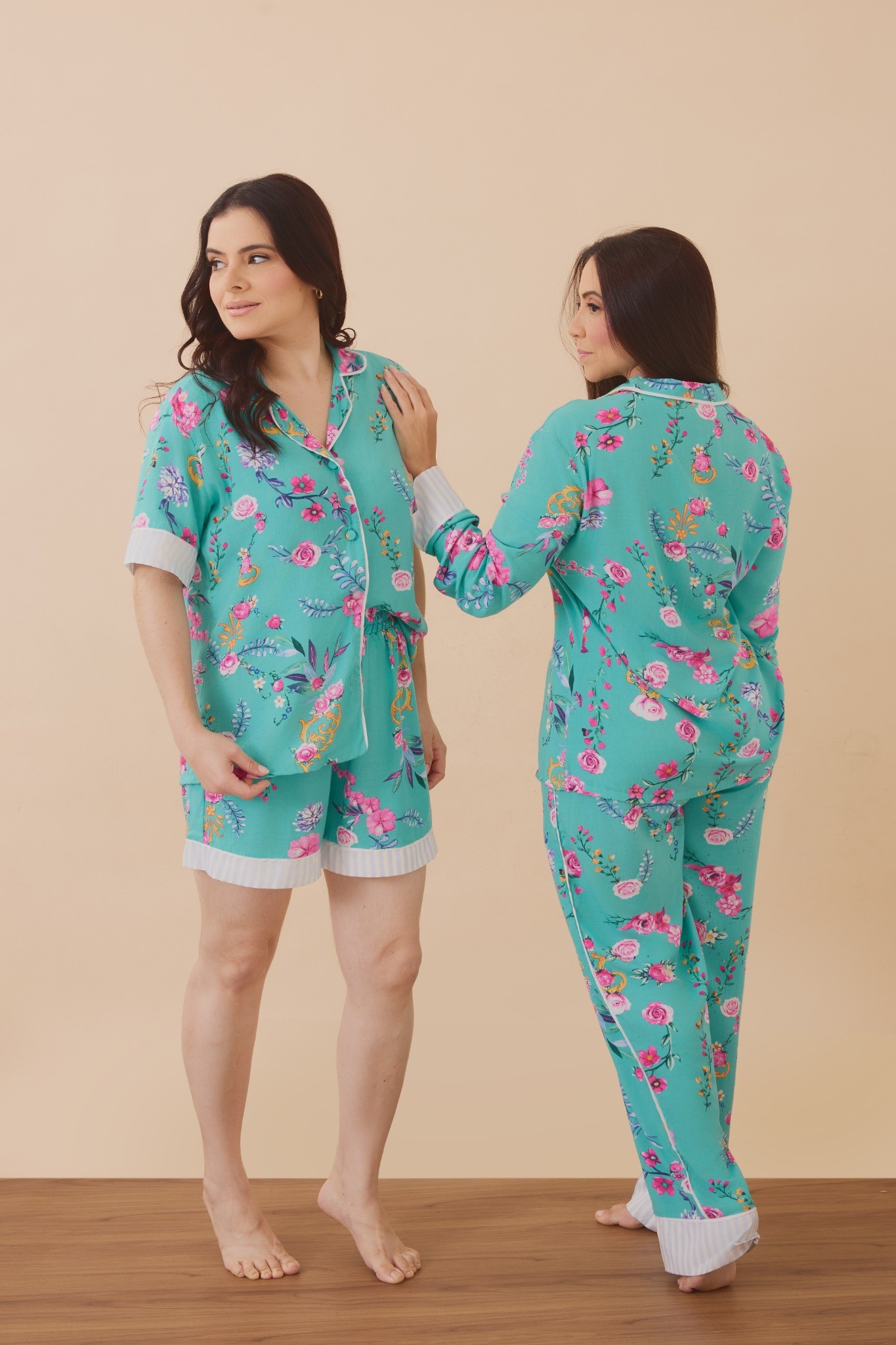 Piajama Longo Estampa Tropical