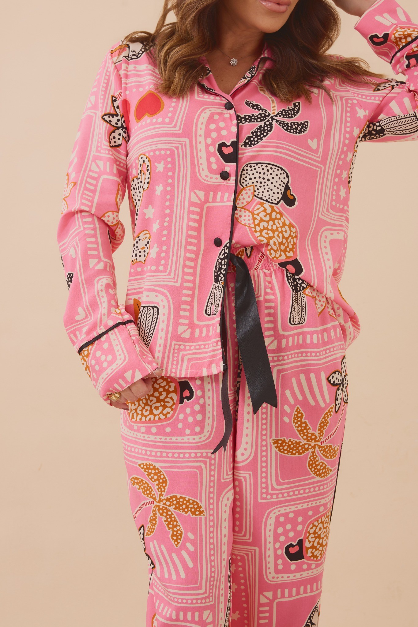 Pijama Estampa Tropical Longo