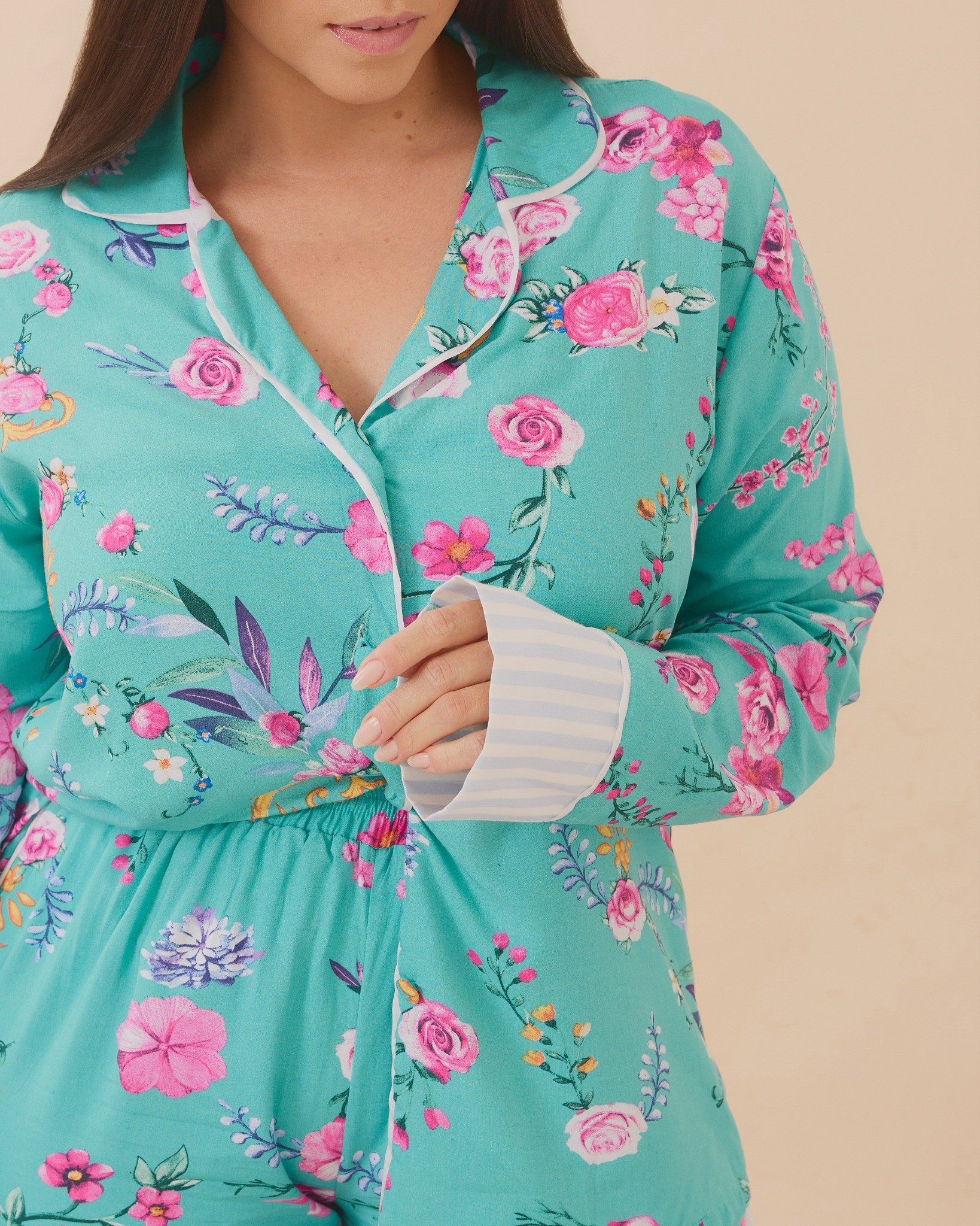 Piajama Longo Estampa Tropical