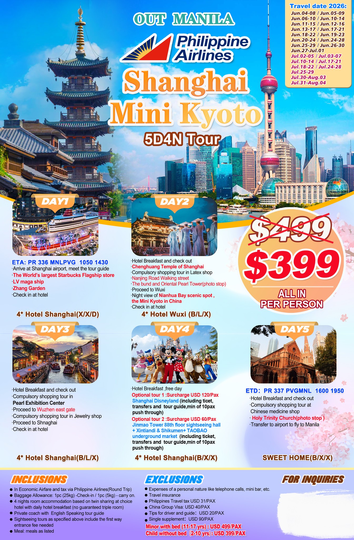 Shanghai Mini Kyoto 5D4N Tour