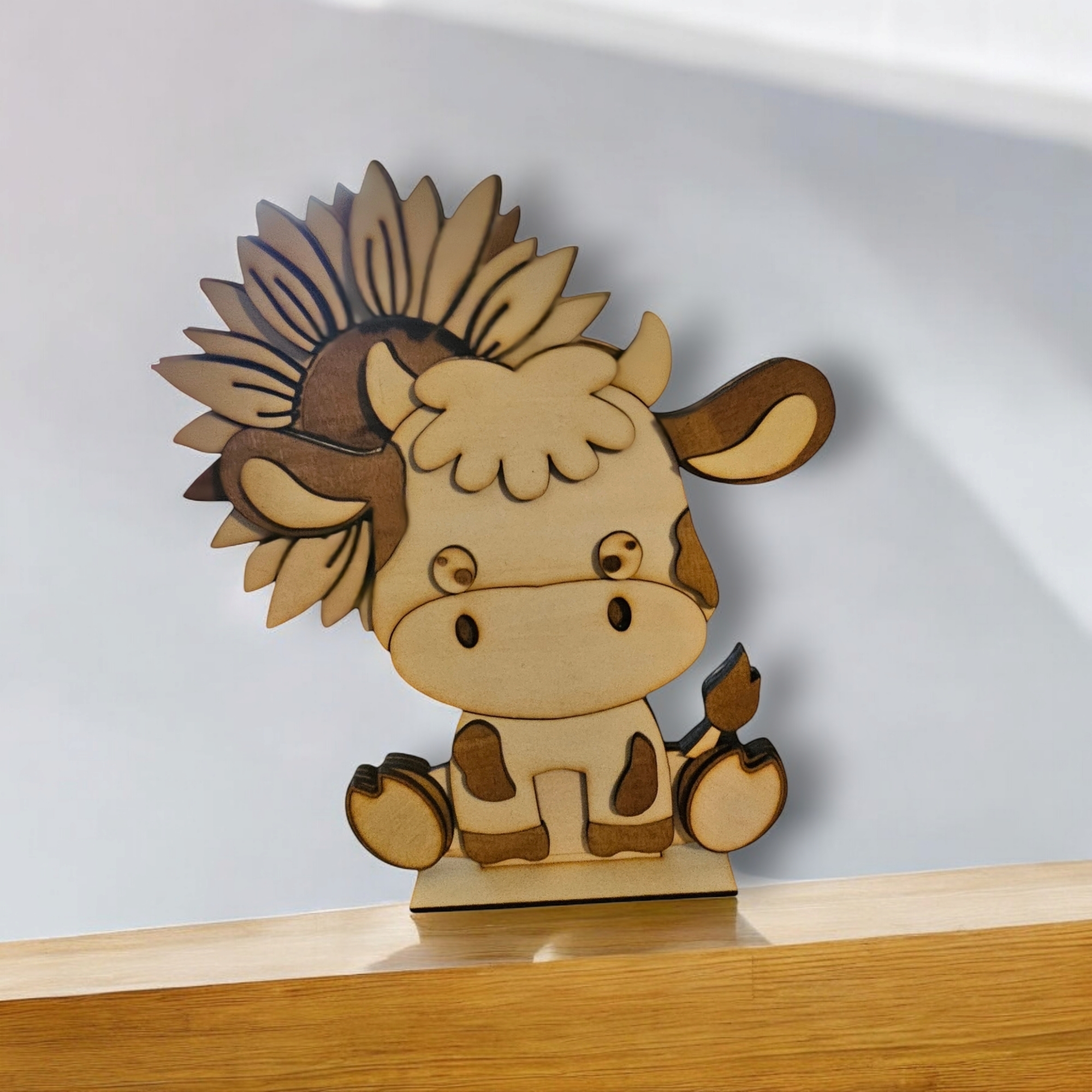 Wooden Cow Ornament