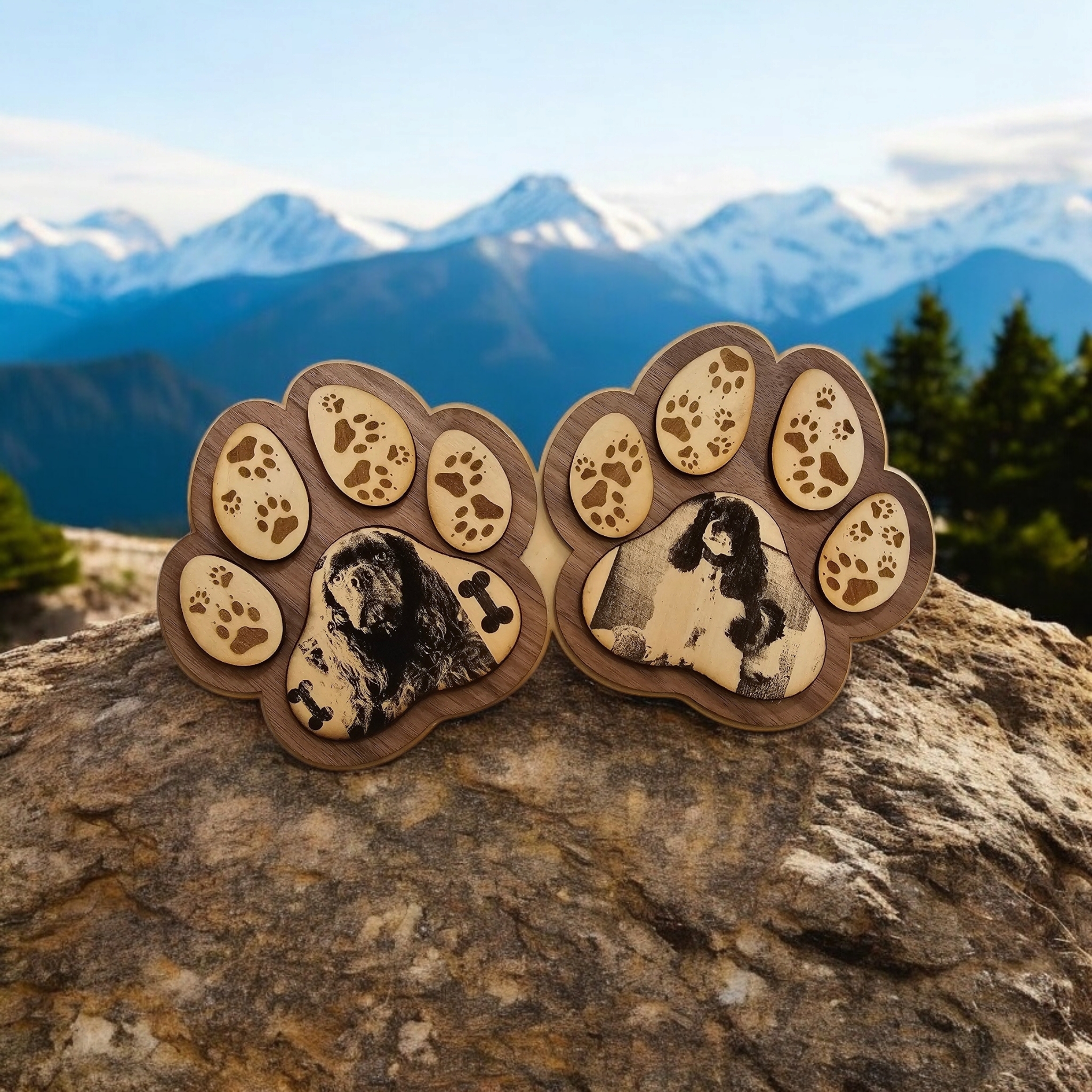 Custom Paw Print Photo Plaques