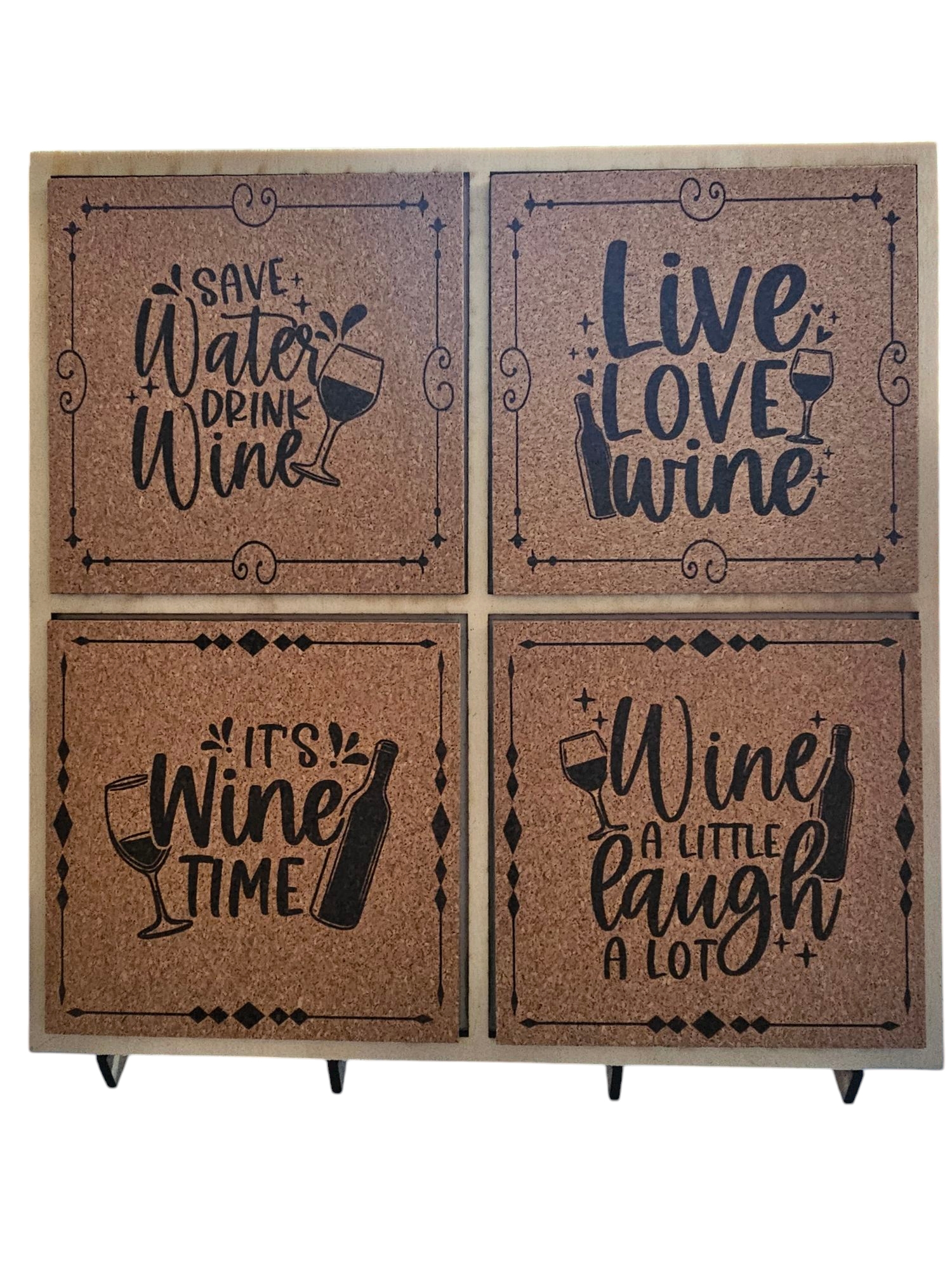 Decorative Wine-Themed Coaster Set