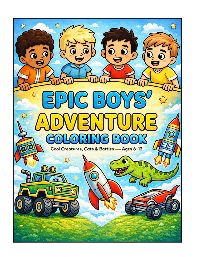 Epic Boys' Adventure Coloring Book