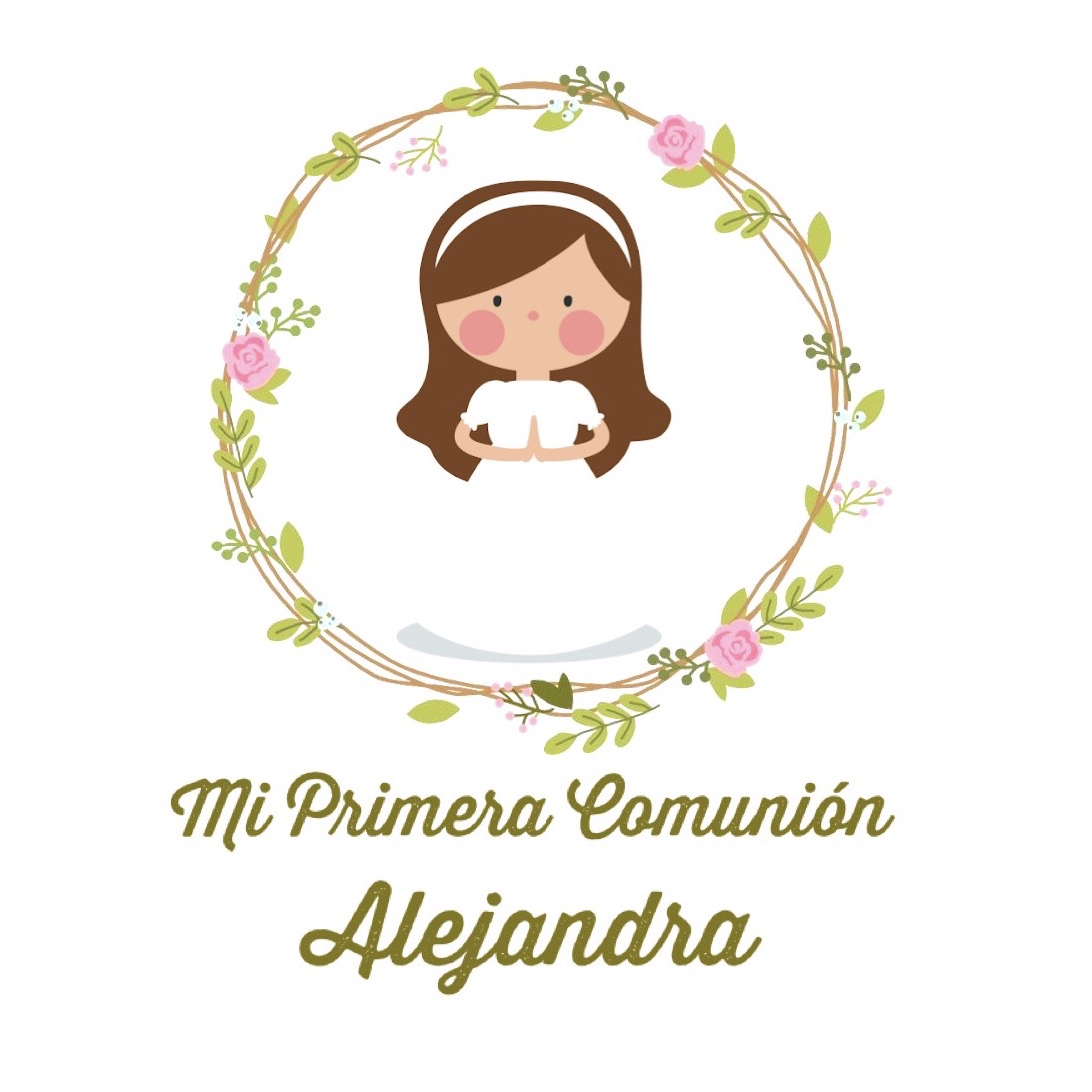 Galletas comunión niña hojas