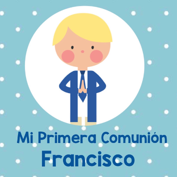 Galletas comunión niño rubio círculo