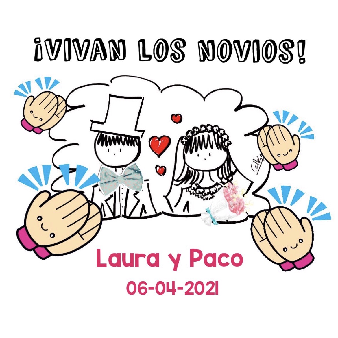 Galletas boda vivan los novios