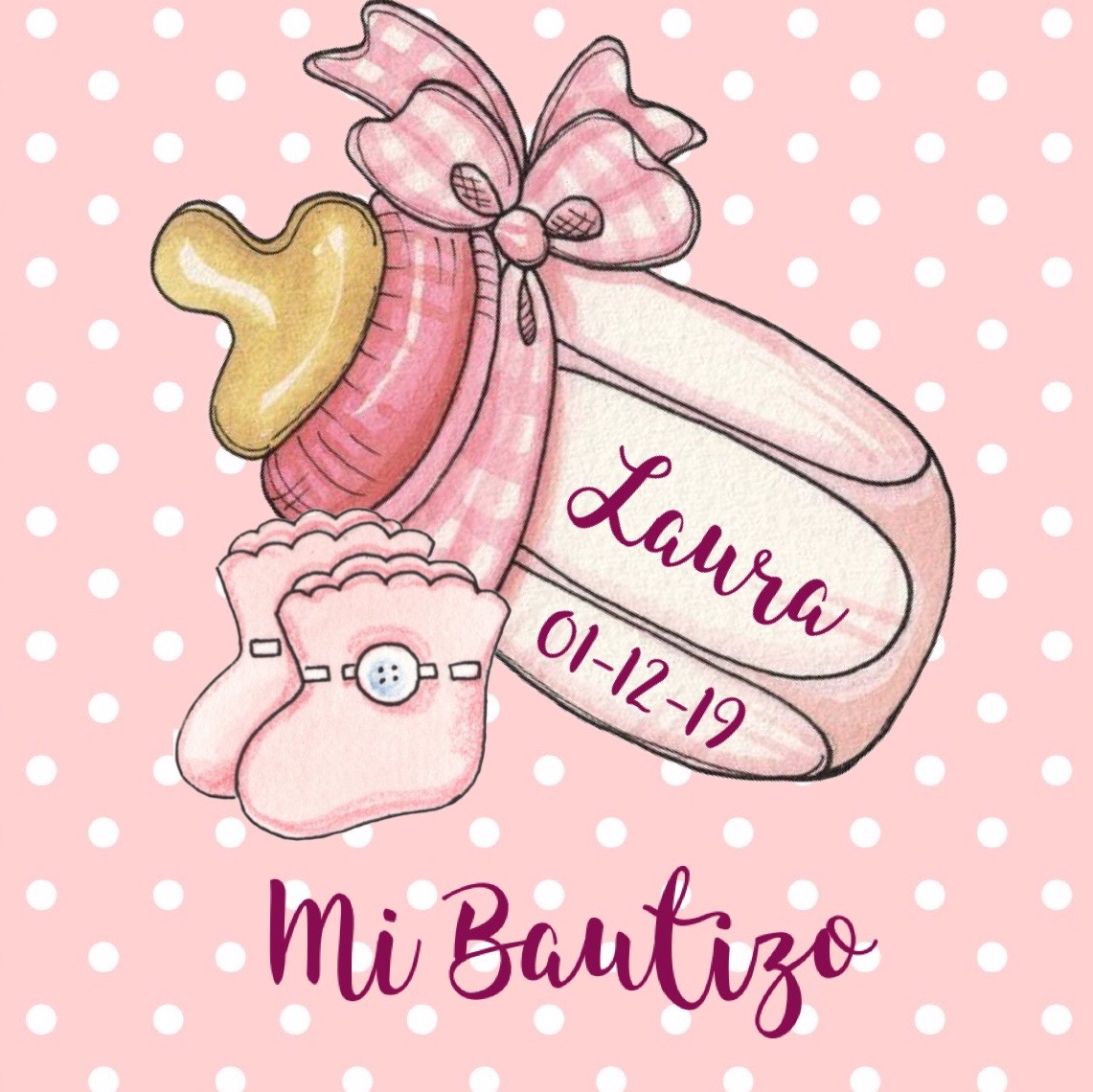 Galletas biberón rosa