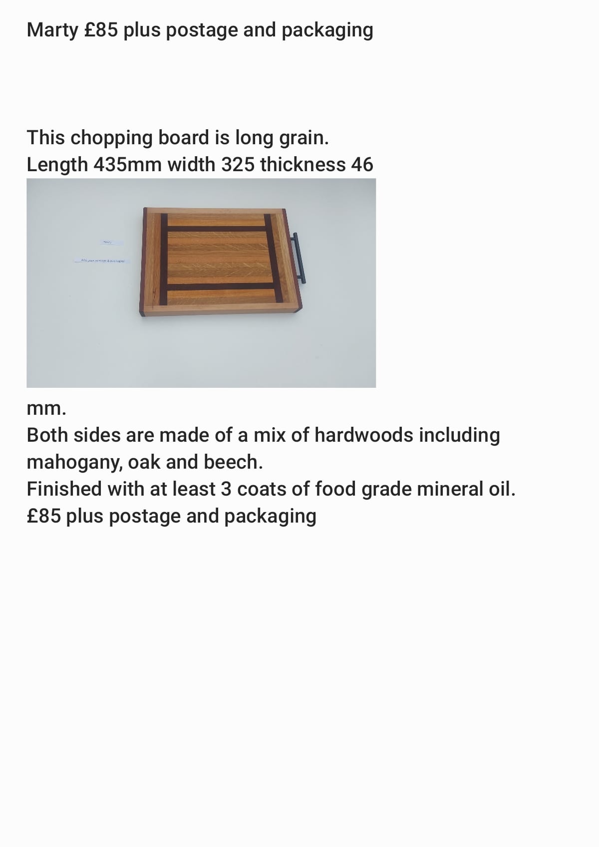 Kasia  Bespoke handmade chopping board 