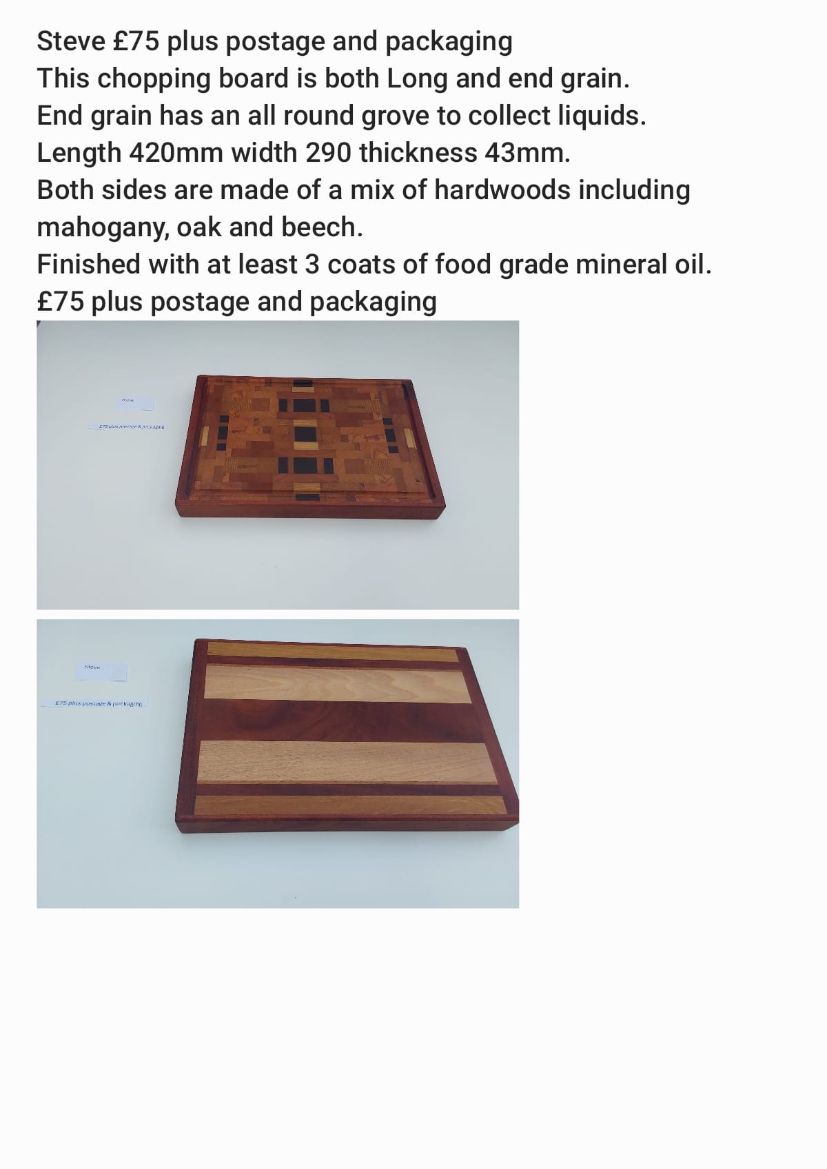 Bram Bespoke handmade chopping board 