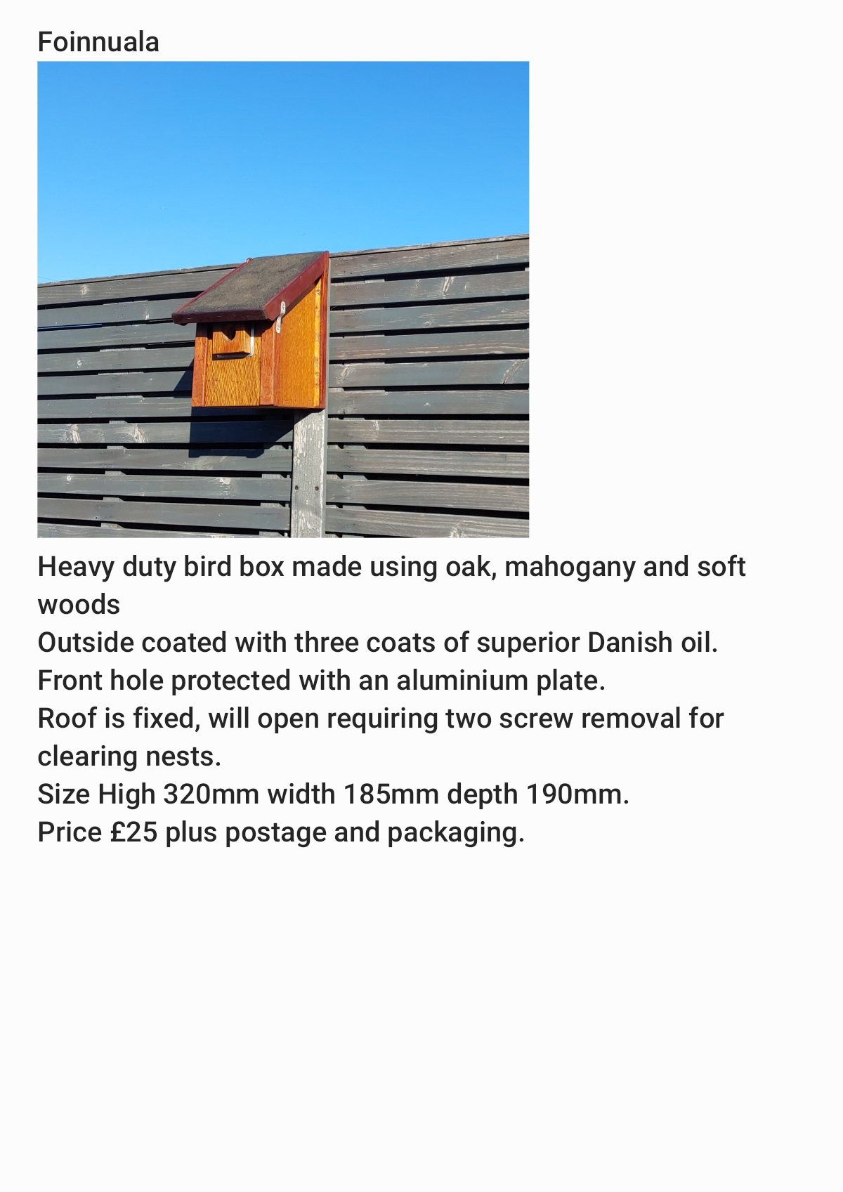 Heavy Duty Bird Box