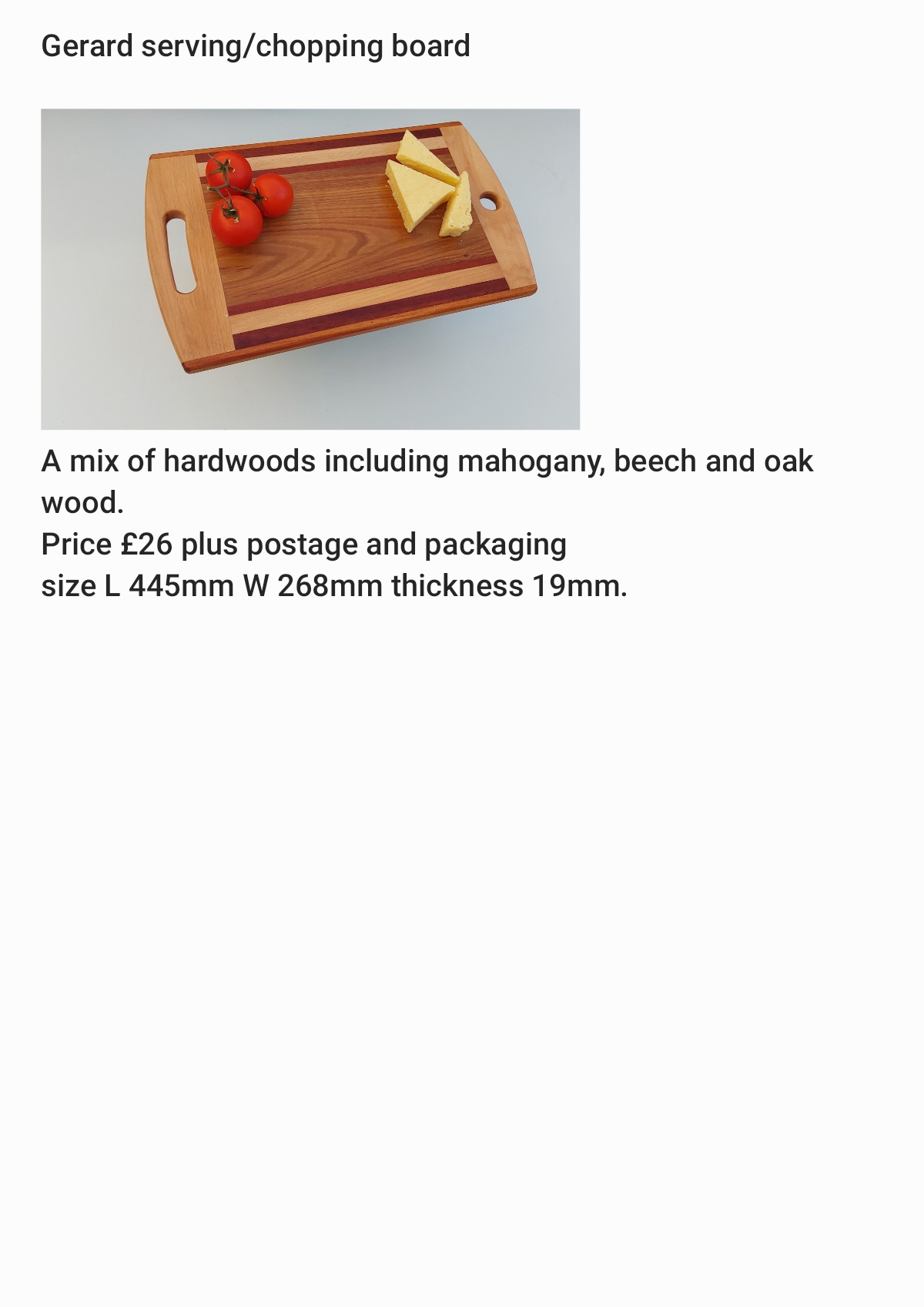 Gerard is our serving/chopping board