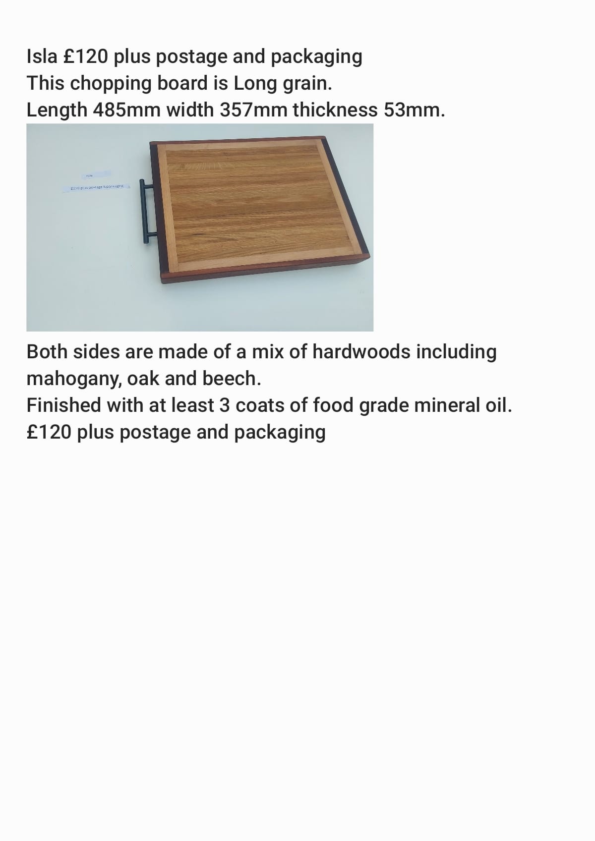 Isla Bespoke handmade chopping board 