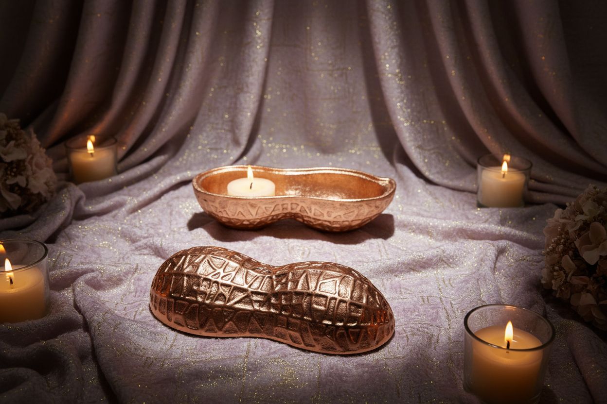 Decorative Bronze Candle Holder Set