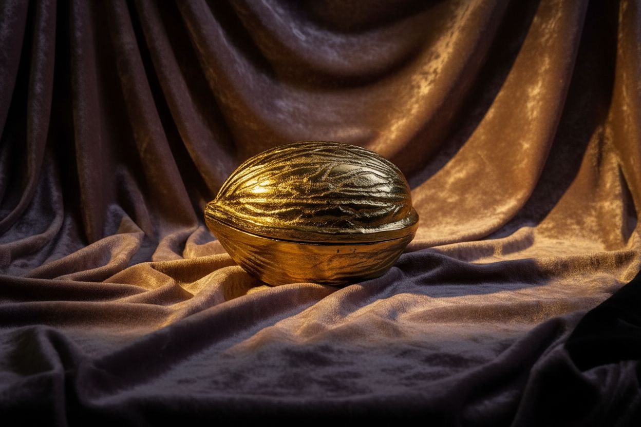 Decorative Golden Walnut Box