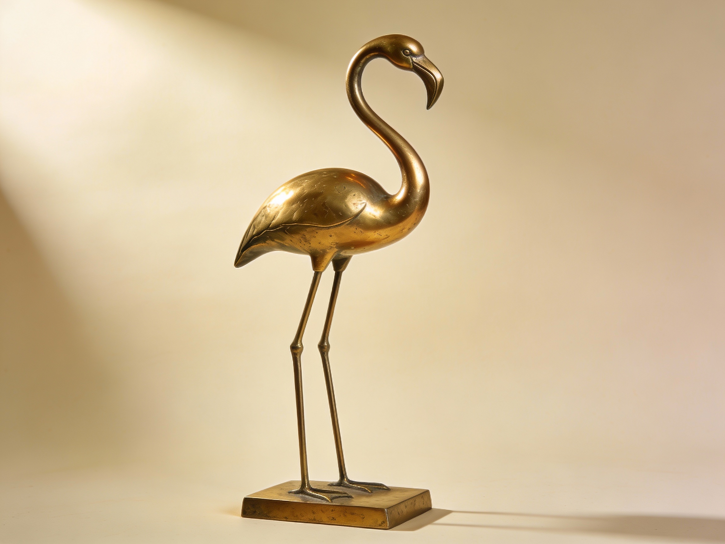 Brass Flamingo Statue