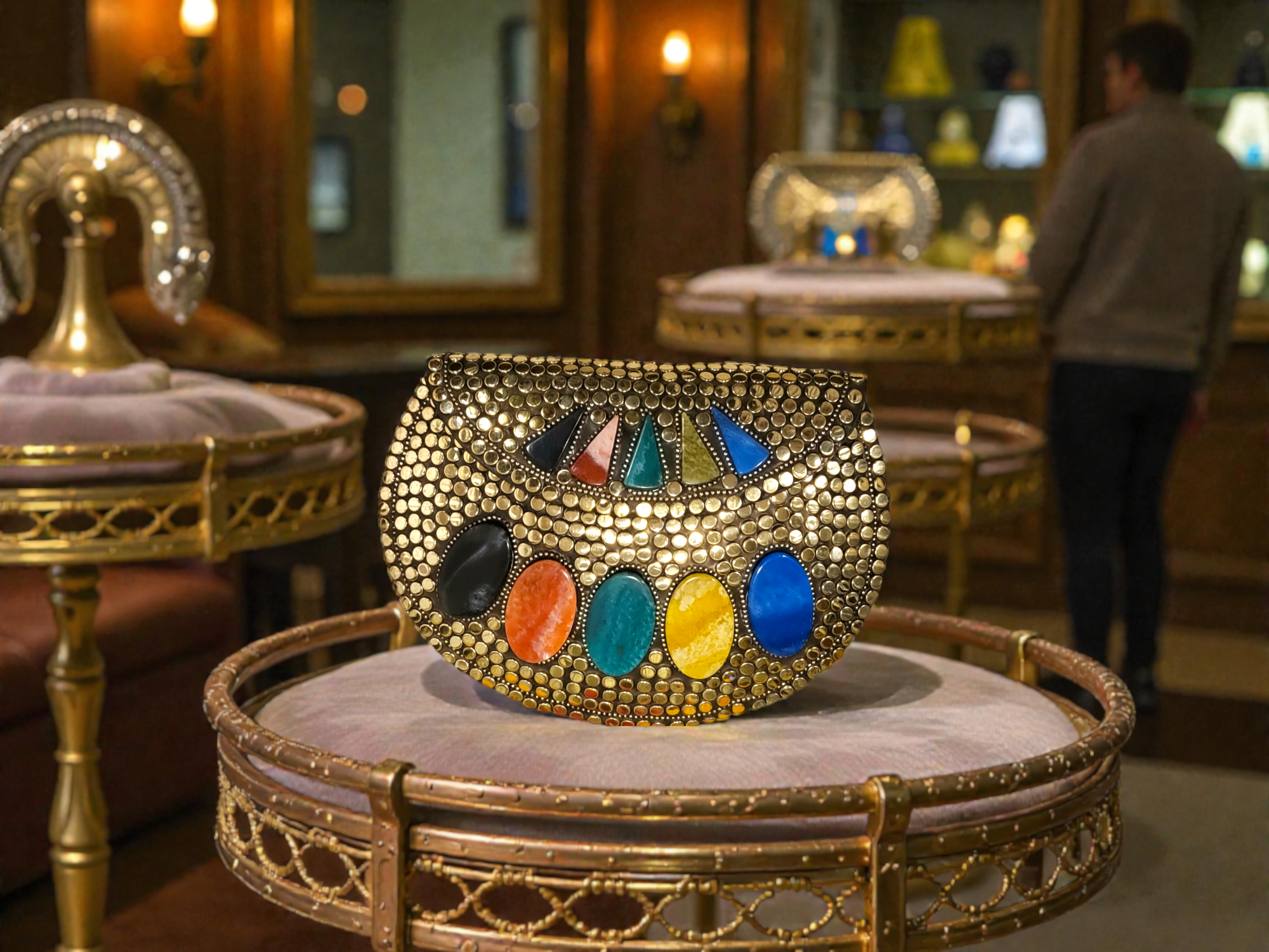 Gold Decorative Clutch Bag