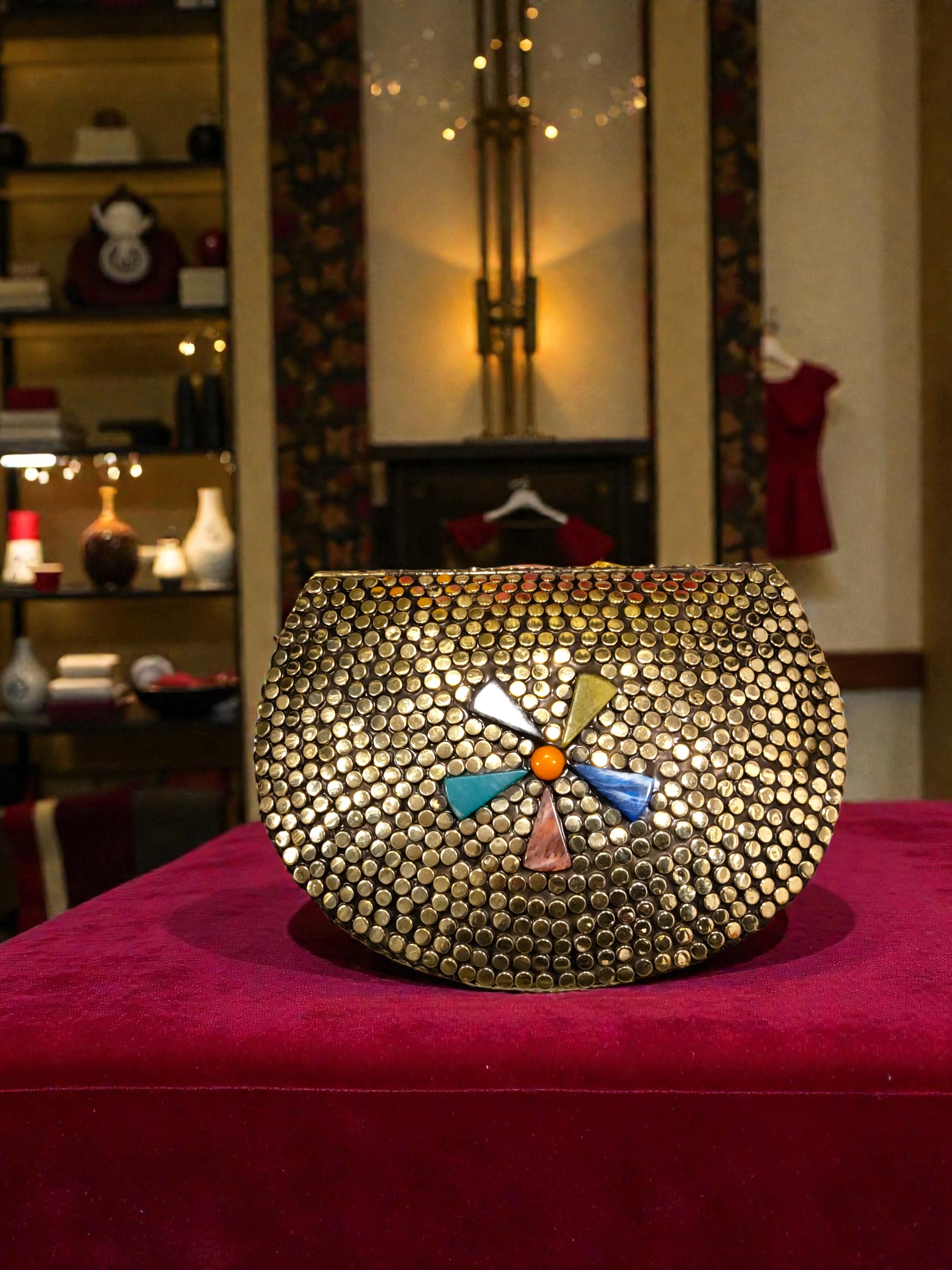 Gold Decorative Clutch Bag