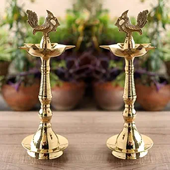 Brass Oil Lamp Pair
