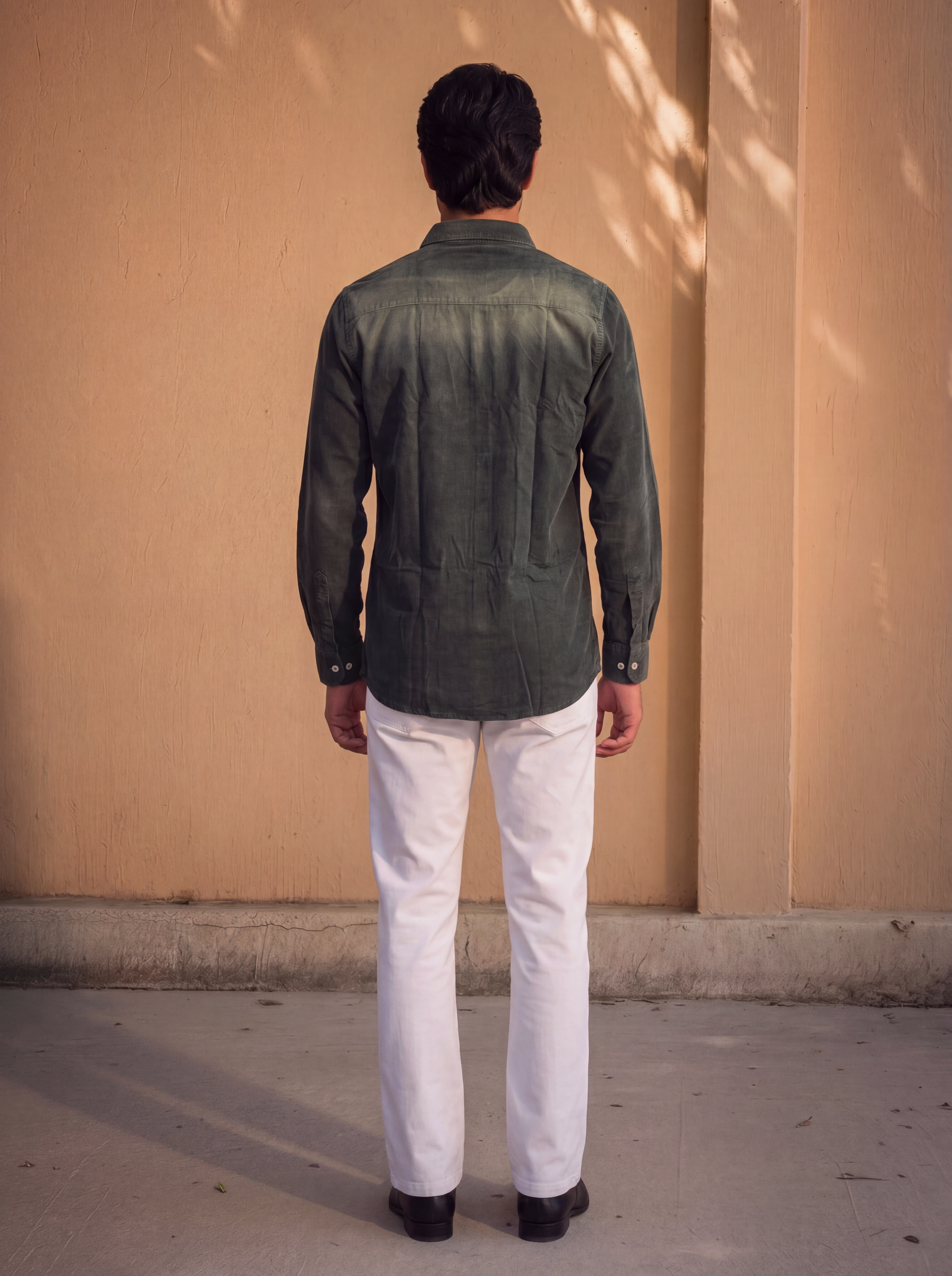 Mens vintage charcoal grey corduroy full sleeve shirt | Premium Men's Shirt | Modrun