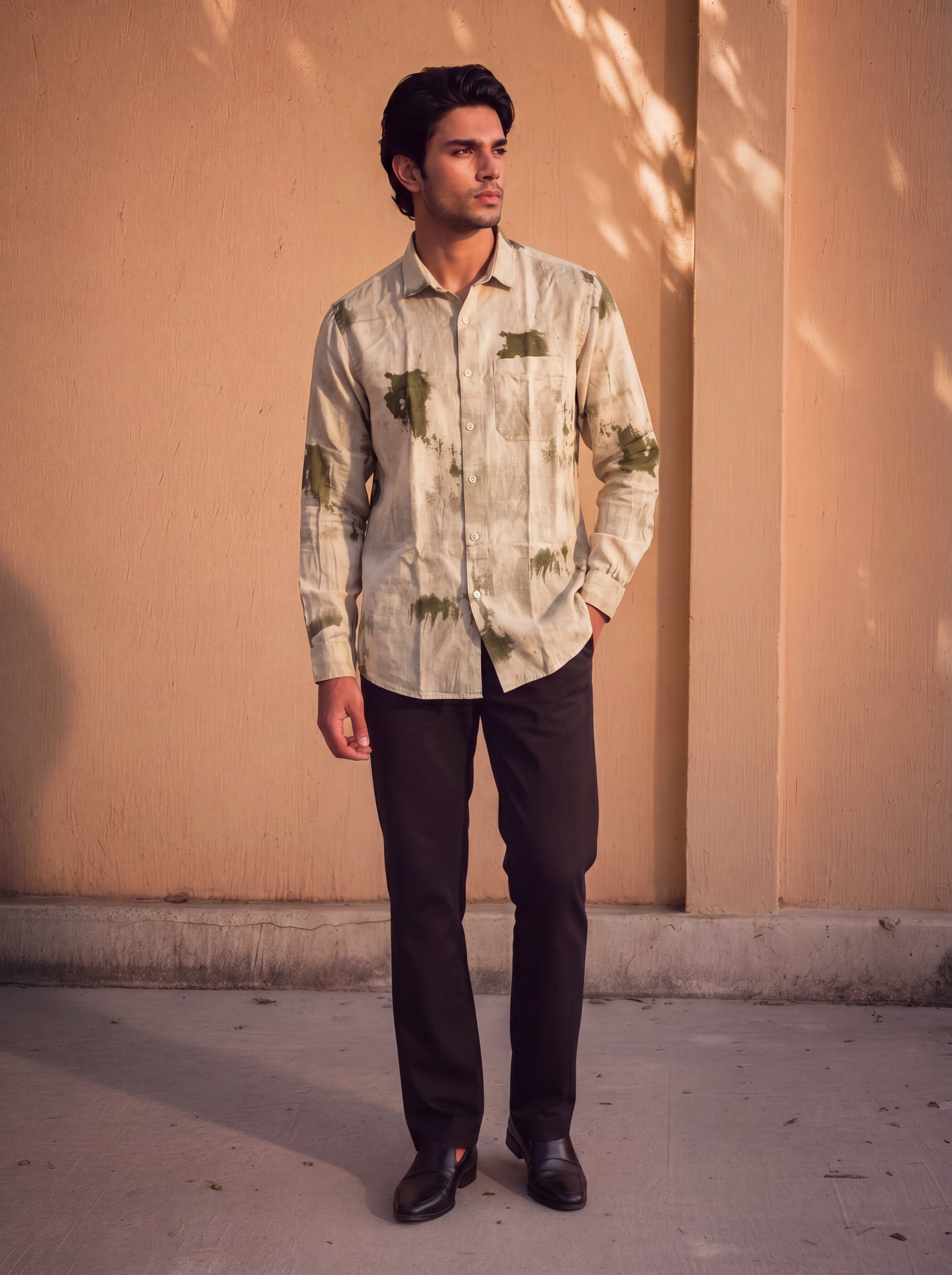 Modrun Abstract Beige Shirt