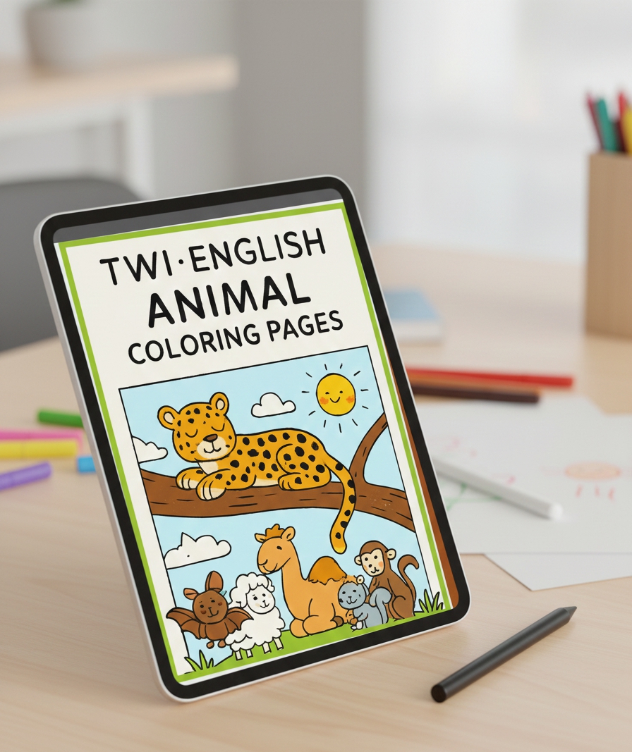 Twi English Bilingual Animal Coloring book 