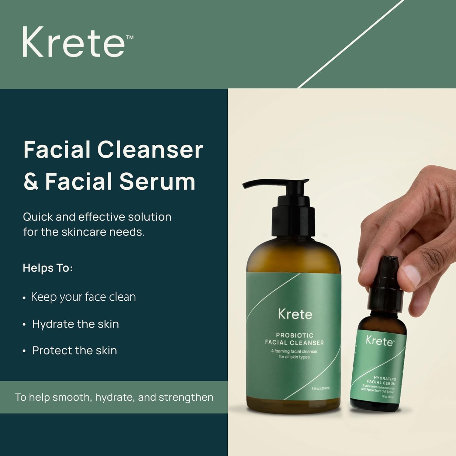 krete Probiotic Facial Cleanser 30-Second Routine for Glowing