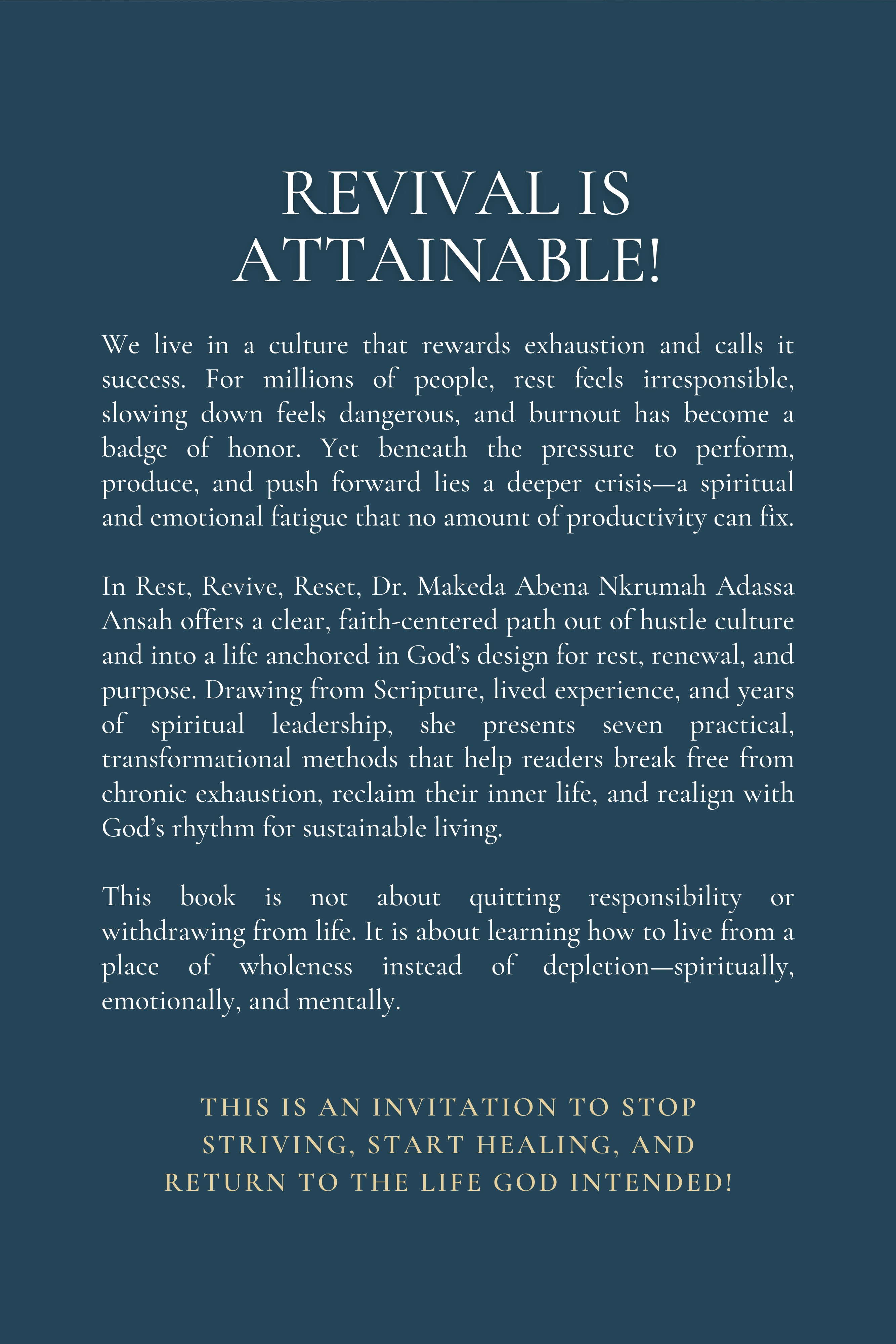 Rest, Revive and Reset